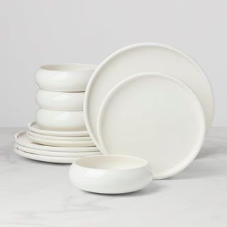 Oneida Quirk 12-Piece Dinnerware Set, porcelain