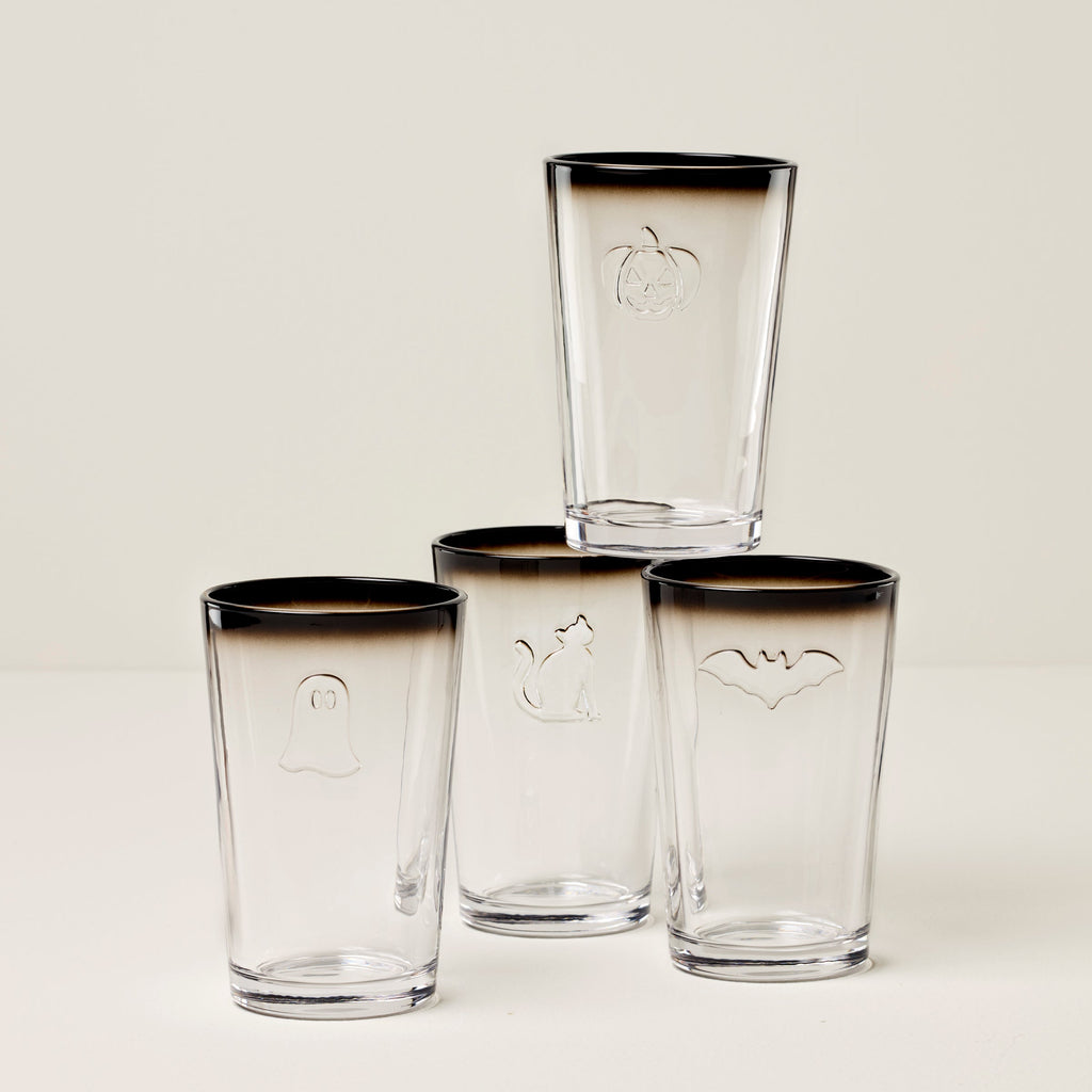 Lenox Halloween Embossed Tumbler, Set of 4, glass