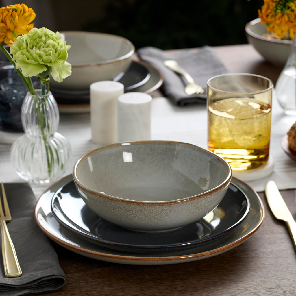 Oneida Organic Shades Gray 12 Piece Dinnerware Set, stoneware (view 5)