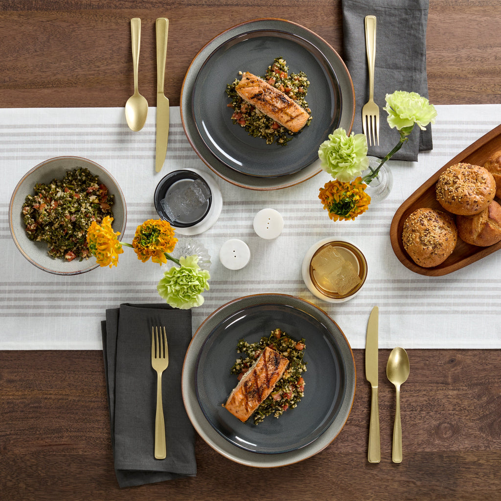 Oneida Organic Shades Gray 12 Piece Dinnerware Set, stoneware (view 6)
