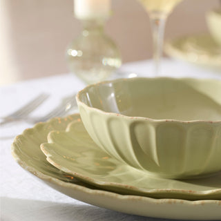 Lenox French Perle Scallop Matcha 12-Piece Dinnerware Set, stoneware (view 2)