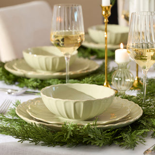 Lenox French Perle Scallop Matcha 12-Piece Dinnerware Set, stoneware (view 3)