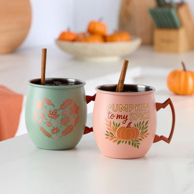 Cambridge Harvest Moscow Mule Mugs, Set of 2, stainless steel (view 2)