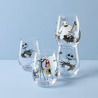 Lenox Nightmare Before Christmas Assorted Tumblers, Set of 4, glass • dishwasher safe • each measures 3.6