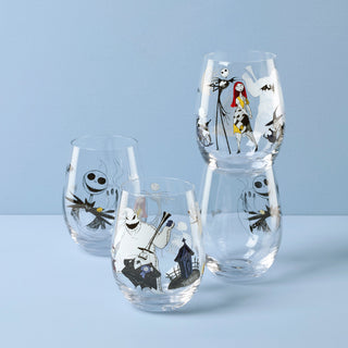 Lenox Nightmare Before Christmas Assorted Tumblers, Set of 4, glass • dishwasher safe • each measures 3.6