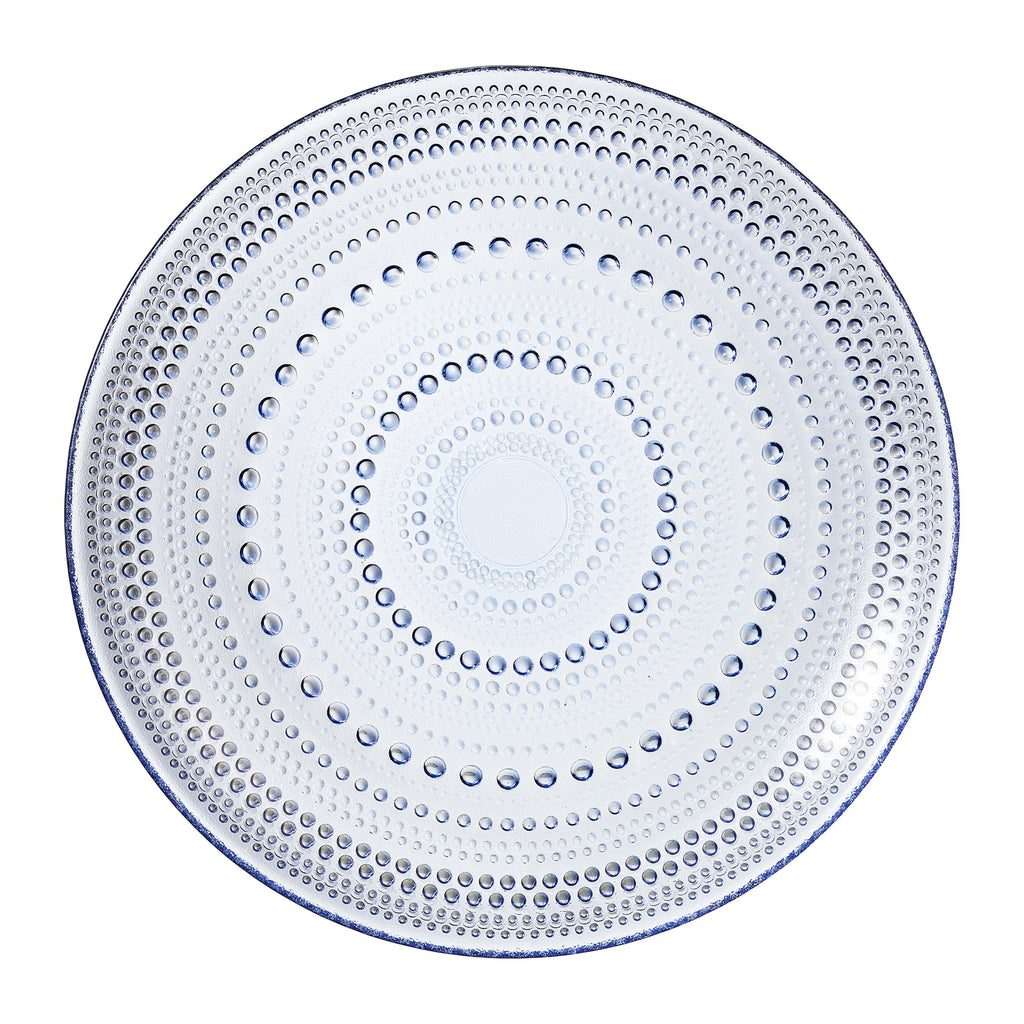 Blue Glass Hobnail Dinner Plates Set of 4 – Vintage Decorative Charger Plates for Home Dining