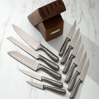 Cambridge Nero Hammered Titanium 12 Piece Cutlery Block Set, stainless steel (view 2)