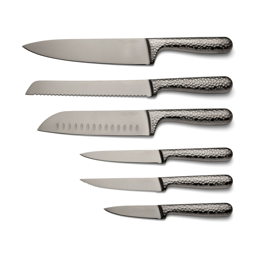 Cambridge Nero Hammered Titanium 12 Piece Cutlery Block Set, stainless steel (view 3)