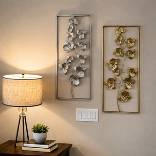 Elegant Metal Floral Wall Décor Frame