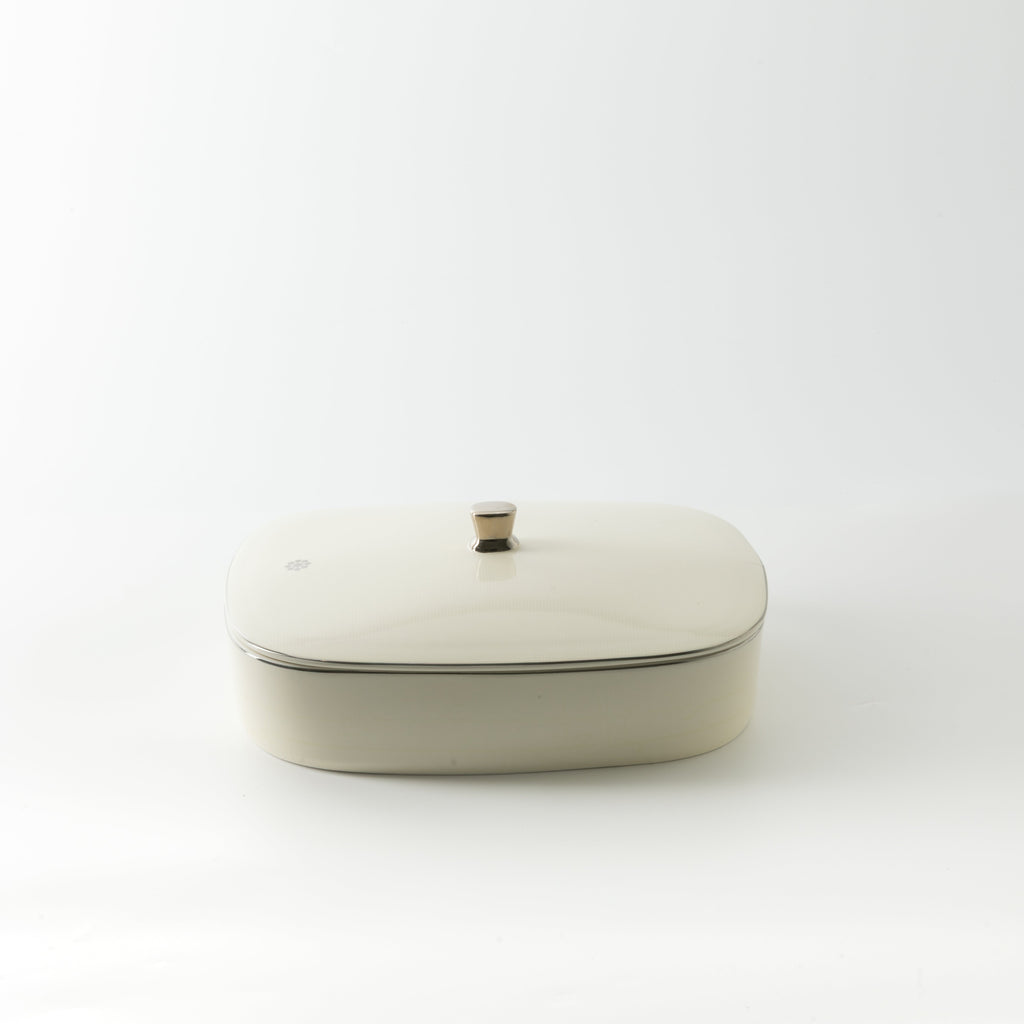 Mirral - Large Decorative Canister - White & Silver