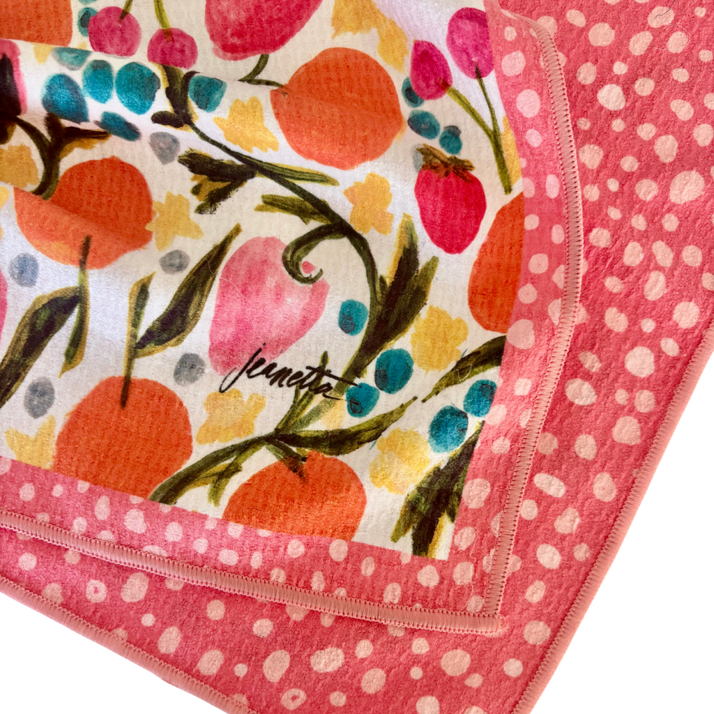 Tutti Frutti Double-Sided Art Tea Towel