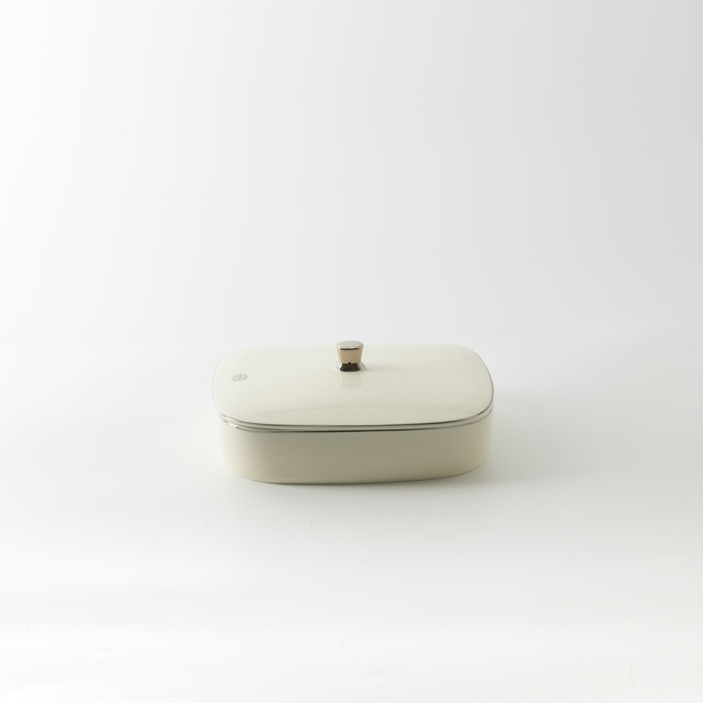 Mirral - Medium Decorative Canister - White & Silver