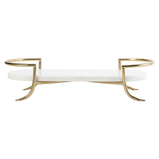 Oval Marble Tray with Gold Stand