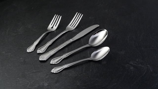 Oneida True Rose Salad Forks, Set of 4, 18/0 stainless steel (view 2)