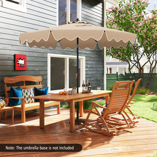 9-Foot Patio Umbrella with Push-Button Tilt, Crank Handle and Ruffled Canopy