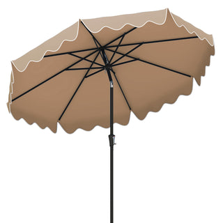 9-Foot Patio Umbrella with Push-Button Tilt, Crank Handle and Ruffled Canopy