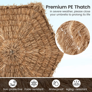 9.5-Foot Hawaiian-Style Cantilever Tiki Patio Umbrella – Natural