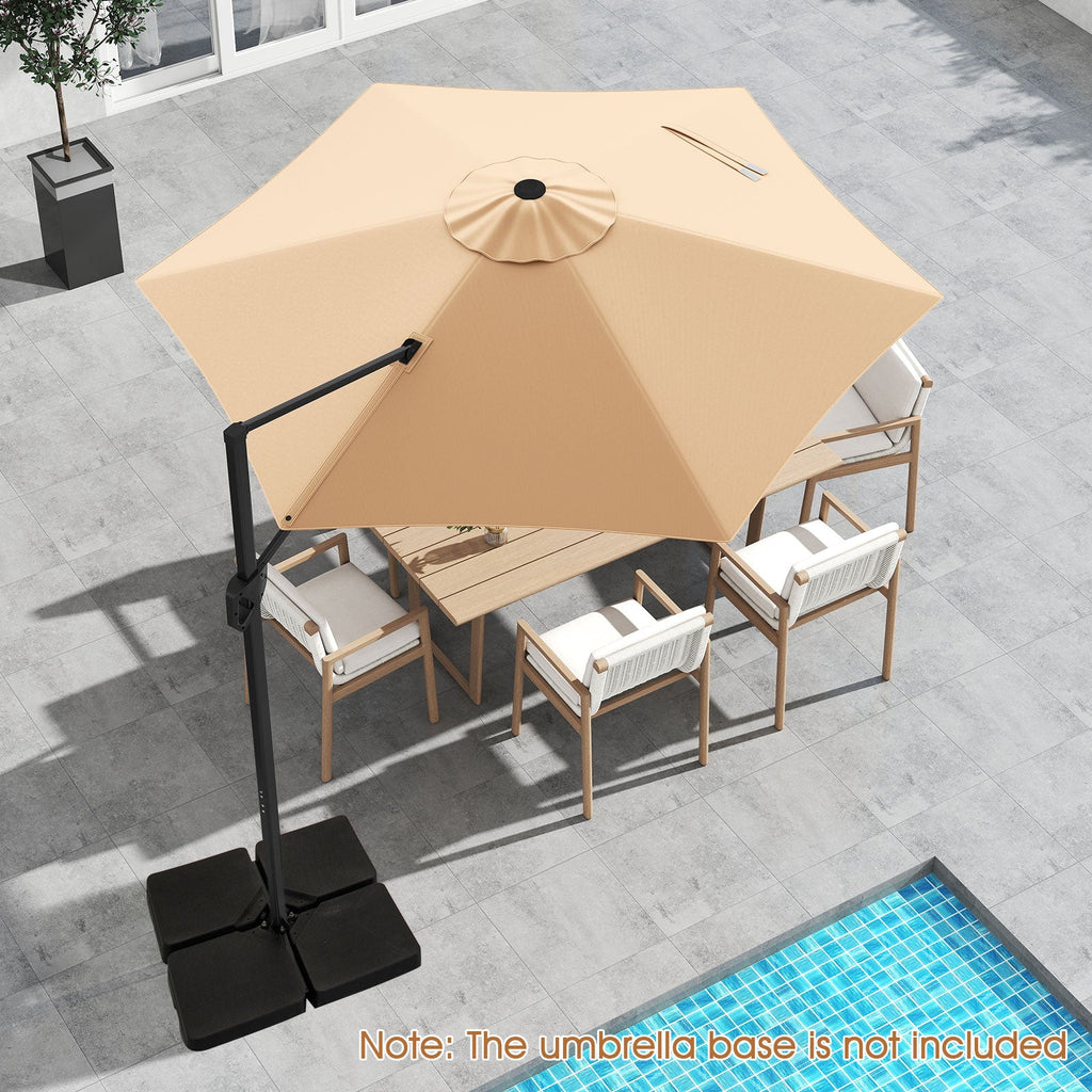 9-Foot Cantilever Patio Umbrella with Vented Sun-Protective Canopy