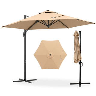 9-Foot Cantilever Patio Umbrella with Vented Sun-Protective Canopy