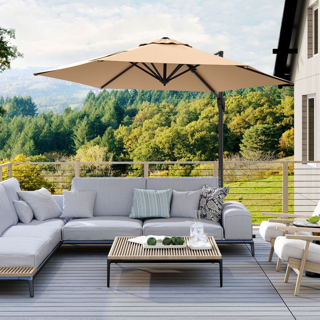 9-Foot Cantilever Patio Umbrella with Vented Sun-Protective Canopy
