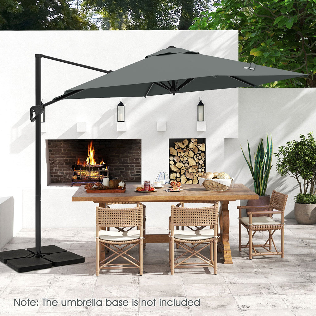9-Foot Cantilever Patio Umbrella with Vented Sun-Protective Canopy