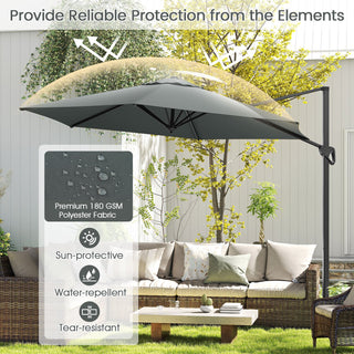 9-Foot Cantilever Patio Umbrella with Vented Sun-Protective Canopy