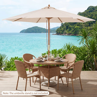 9-Foot Outdoor Market Table Umbrella with Bamboo Pole and 8 Ribs