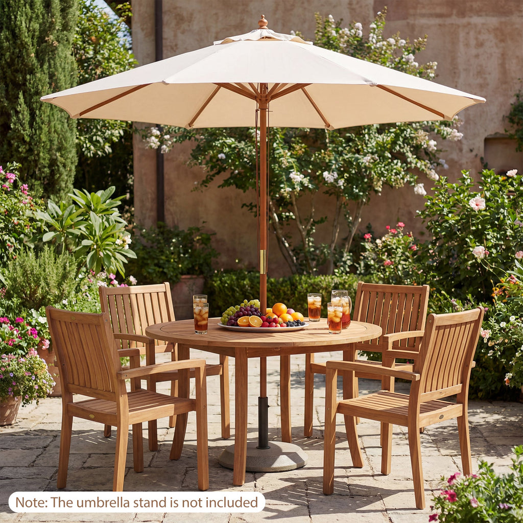 9-Foot Outdoor Market Table Umbrella with Bamboo Pole and 8 Ribs
