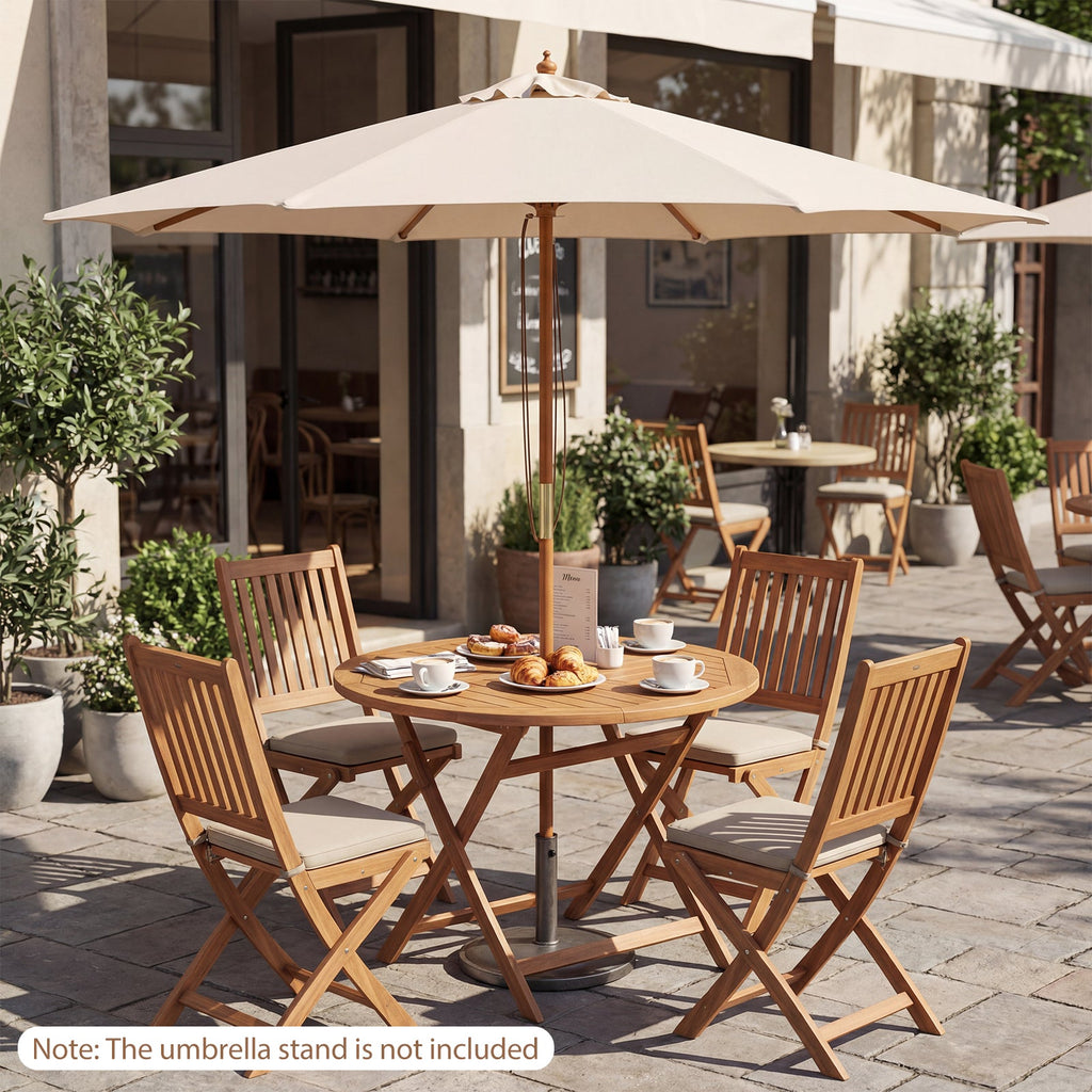 9-Foot Outdoor Market Table Umbrella with Bamboo Pole and 8 Ribs