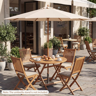 9-Foot Outdoor Market Table Umbrella with Bamboo Pole and 8 Ribs