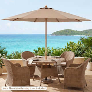 9-Foot Outdoor Market Table Umbrella with Bamboo Pole and 8 Ribs