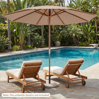 9-Foot Outdoor Market Table Umbrella with Bamboo Pole and 8 Ribs