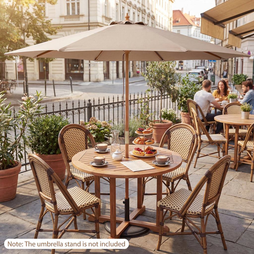 9-Foot Outdoor Market Table Umbrella with Bamboo Pole and 8 Ribs