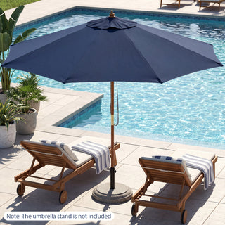 9-Foot Outdoor Market Table Umbrella with Bamboo Pole and 8 Ribs