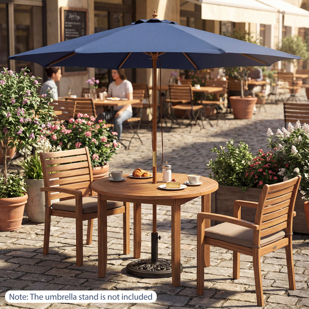 9-Foot Outdoor Market Table Umbrella with Bamboo Pole and 8 Ribs