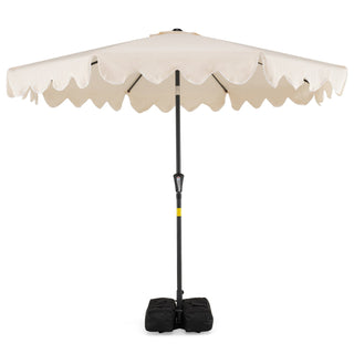 9-Foot Tilting Patio Umbrella with Weighted Base and Sandbags