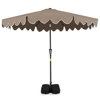 9-Foot Tilting Patio Umbrella with Weighted Base and Sandbags