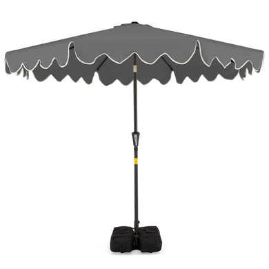 9-Foot Tilting Patio Umbrella with Weighted Base and Sandbags
