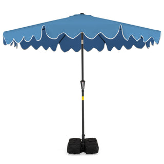 9-Foot Tilting Patio Umbrella with Weighted Base and Sandbags