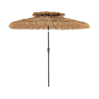 9-Foot Thatched Tiki Patio Umbrella with Tilt and 8 Steel Ribs