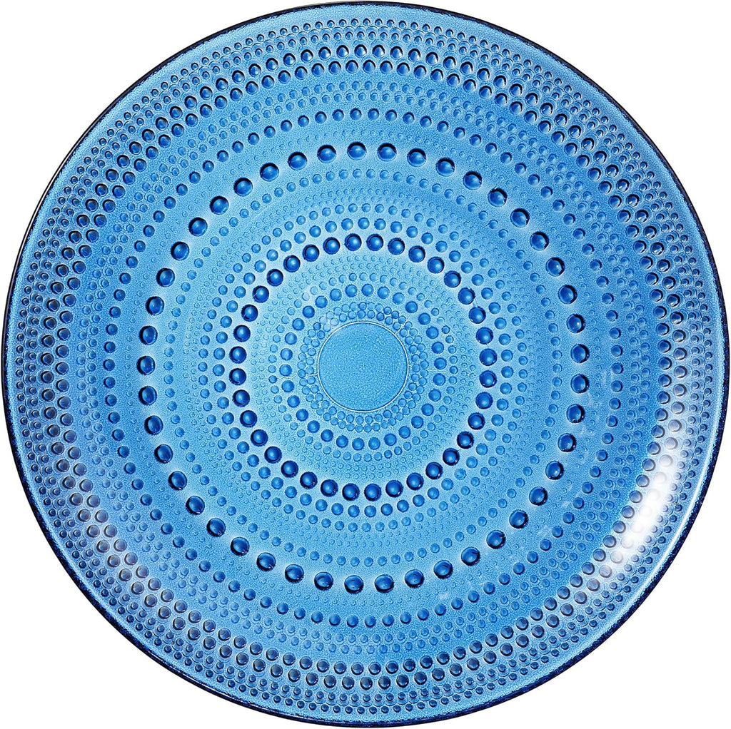 Dark Blue Glass Hobnail Dinner Plates Set of 4 – Elegant Textured Charger Plates for Dining Table