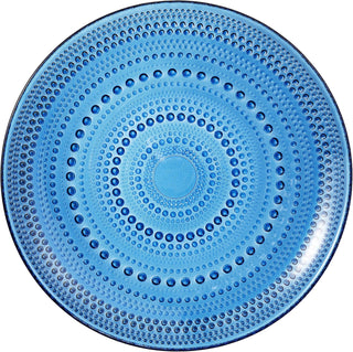 Dark Blue Glass Hobnail Dinner Plates Set of 4 – Elegant Textured Charger Plates for Dining Table