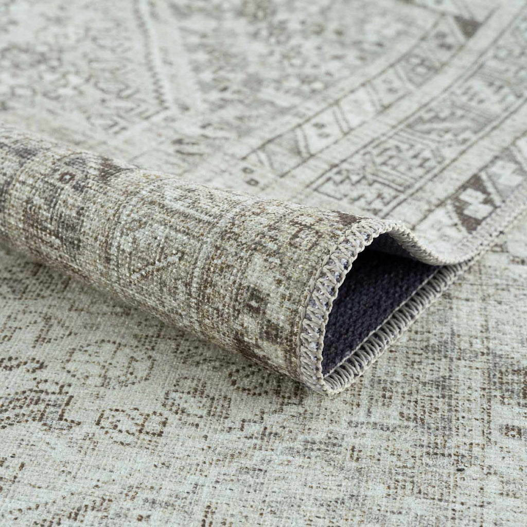 Barny Sage Flat Pile Washable Rug – Soft Modern Area Carpet for Home