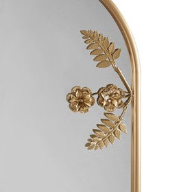 Adaline Arched Metal Floral Wall Mirror | Gold Decorative Mirror