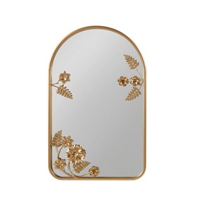 Adaline Arched Metal Floral Wall Mirror | Gold Decorative Mirror