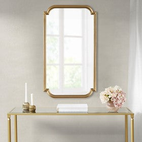 Adelaide Gold Scalloped Wood Wall Mirror – Madison Park | Elegant Rectangular Accent