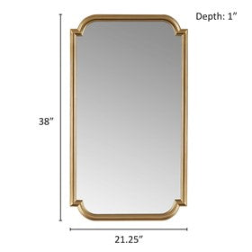 Adelaide Gold Scalloped Wood Wall Mirror – Madison Park | Elegant Rectangular Accent