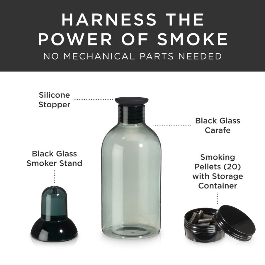 Alchemi™ 5-Piece Smoked Cocktail Kit with Glass Carafe & Reusable Pellets