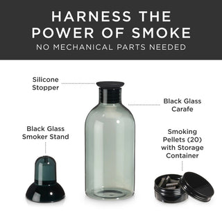 Alchemi™ 5-Piece Smoked Cocktail Kit with Glass Carafe & Reusable Pellets