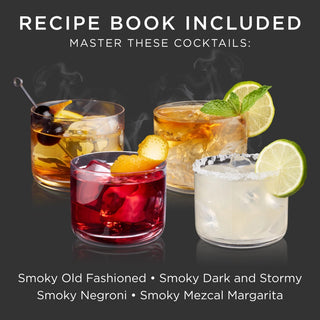 Alchemi™ 5-Piece Smoked Cocktail Kit with Glass Carafe & Reusable Pellets